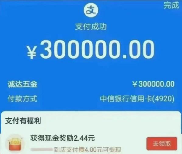 “支付宝大额码”新浪潮，单笔30w？能持续多久